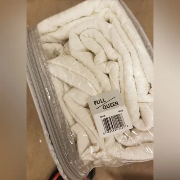 N Natori Hanae Cotton Blend Yarn Dyed Duvet Cover Set White - Full - Queen - Picture 5 of 6